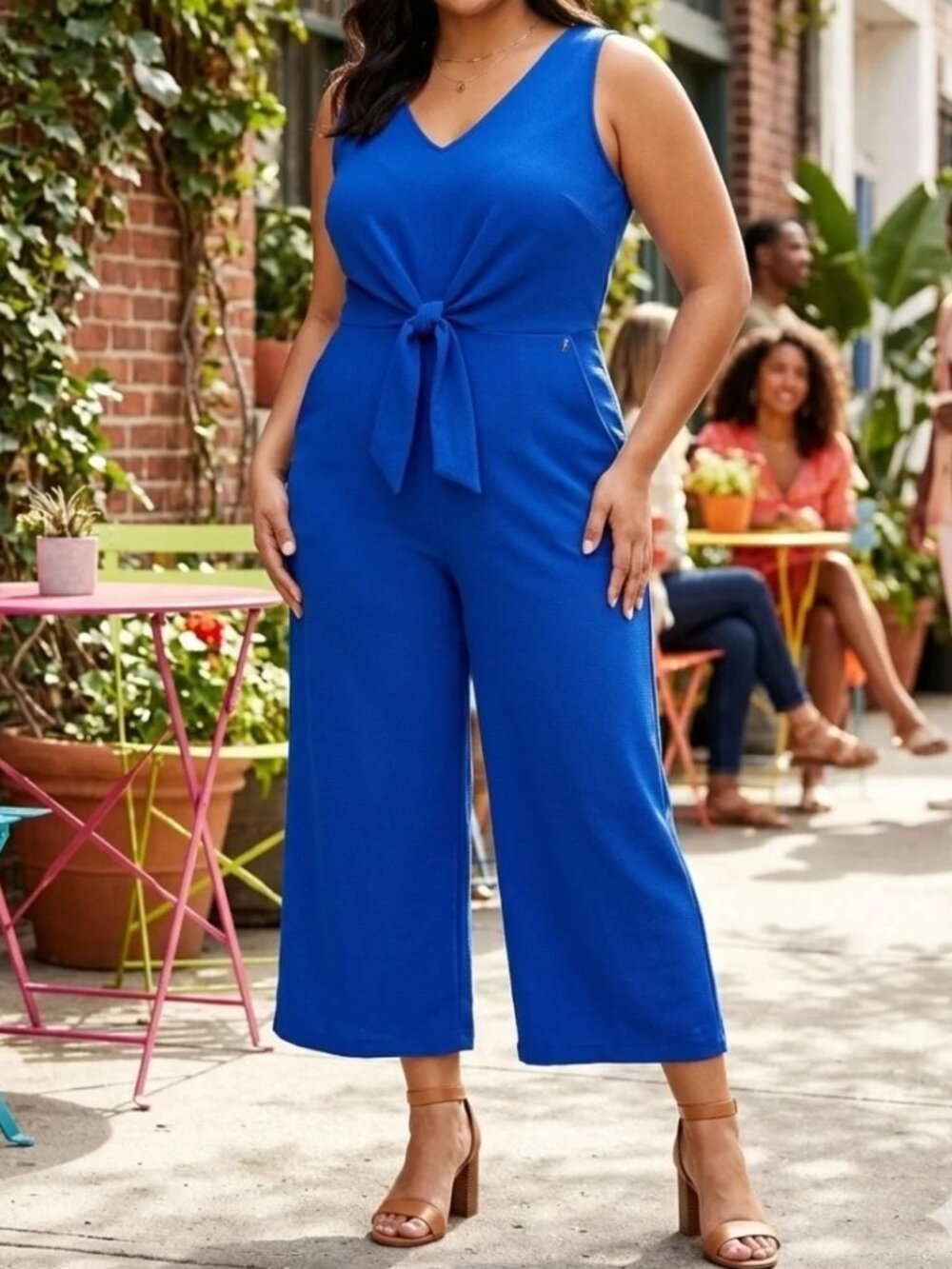 Women MSK jumpsuit electric blue sleeveless sz L